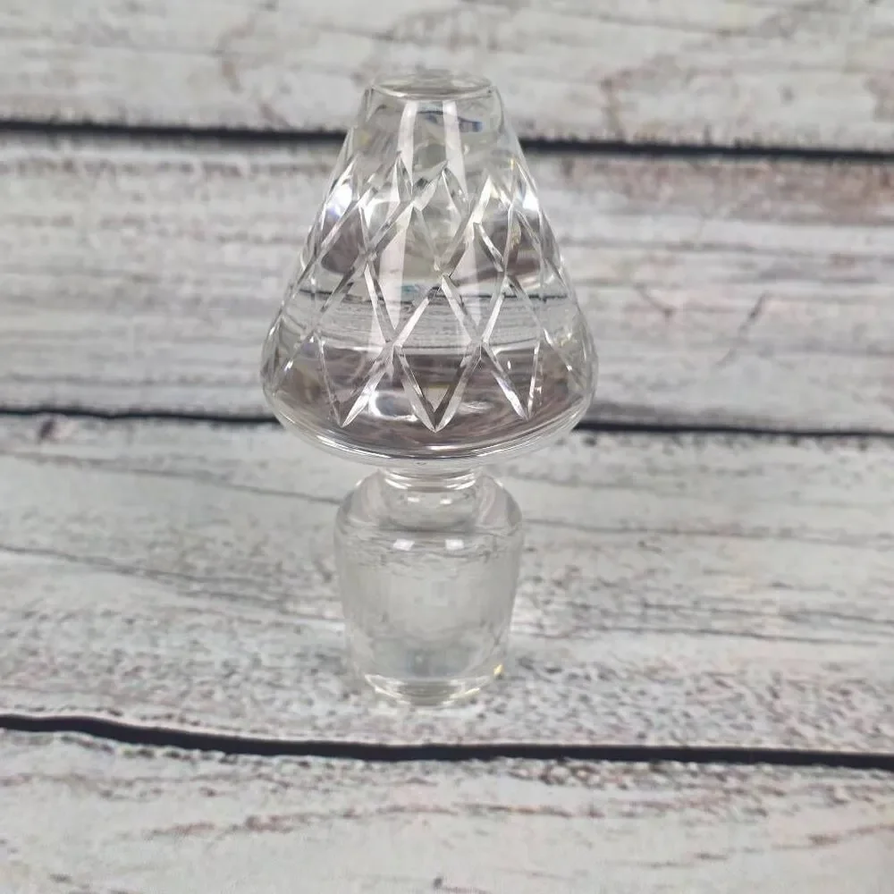 Vintage Clear Cut Glass Bottle Stopper Faceted Replacement
